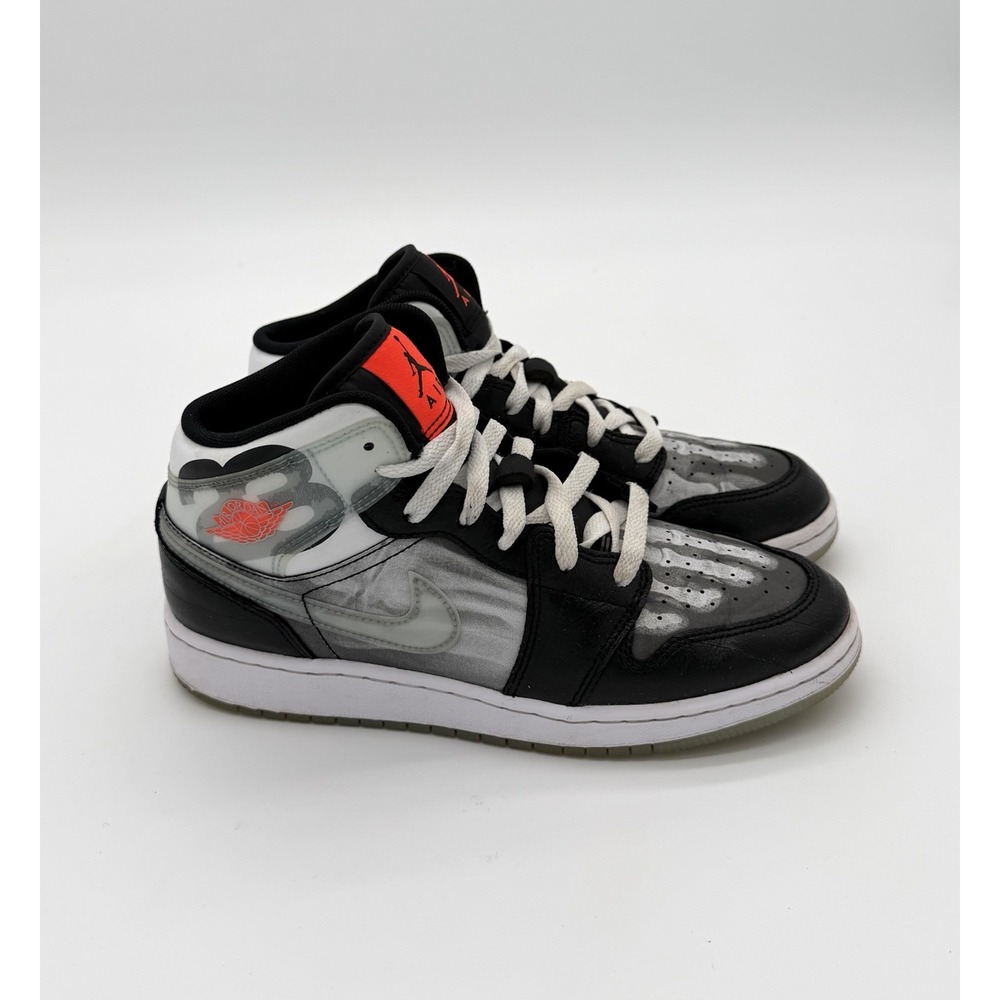 Nike Air Jordan 1 Mid SS (GS) Shoes , Black Ice Blue HF3210-001 Size 5.5Y